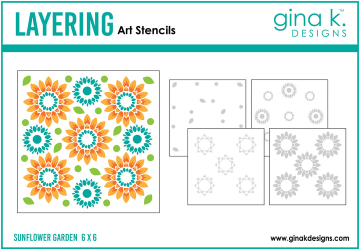 Gina K Designs - STENCIL- Sunflower Garden