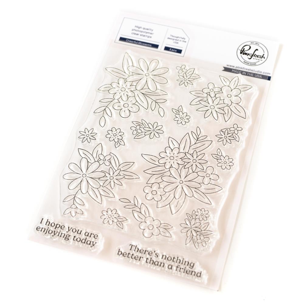 Pinkfresh Studio Clear Stamp Set 4"X6" - Cheerful Blossoms 