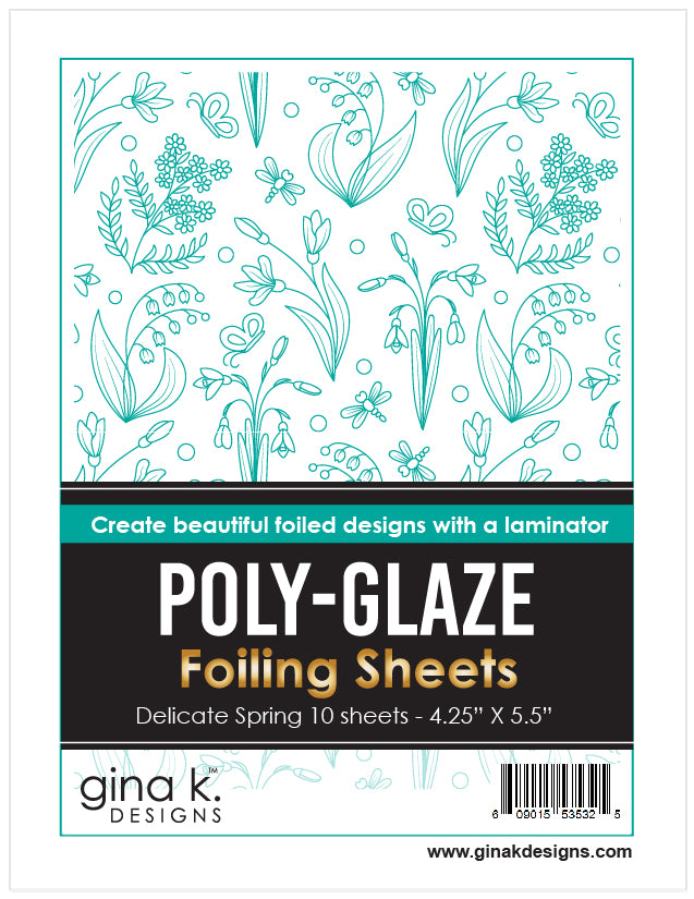 Gina K Designs - POLY-GLAZE Foiling Sheets- Delicate Spring