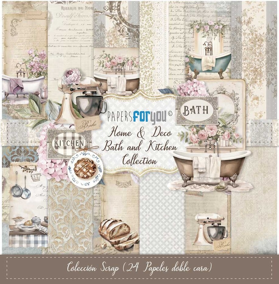 Papers For You - Home&Deco Bath and Kitchen Mini Scrap Paper Pack (24pcs)