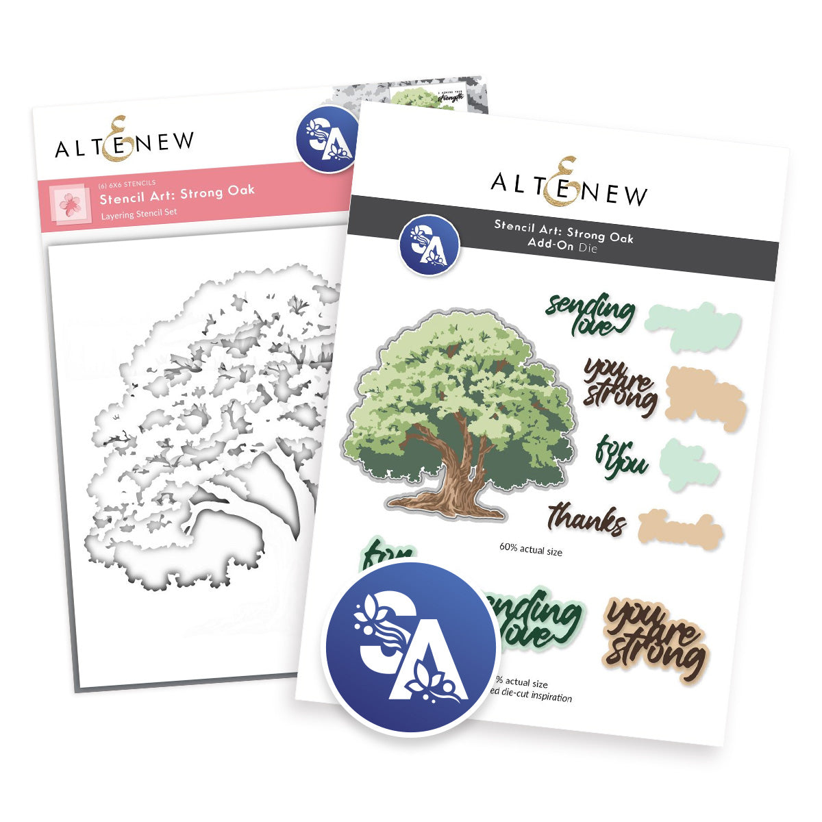 Altenew - Stencil Art: Strong Oak & Add-on Die Bundle