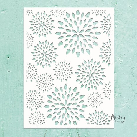 Mintay - Kreativa Stencil 6x8 Inch Aster Flowers