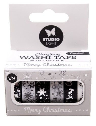 Studio Light Washi tape Black/white - EN - Silver Essentials nr.23