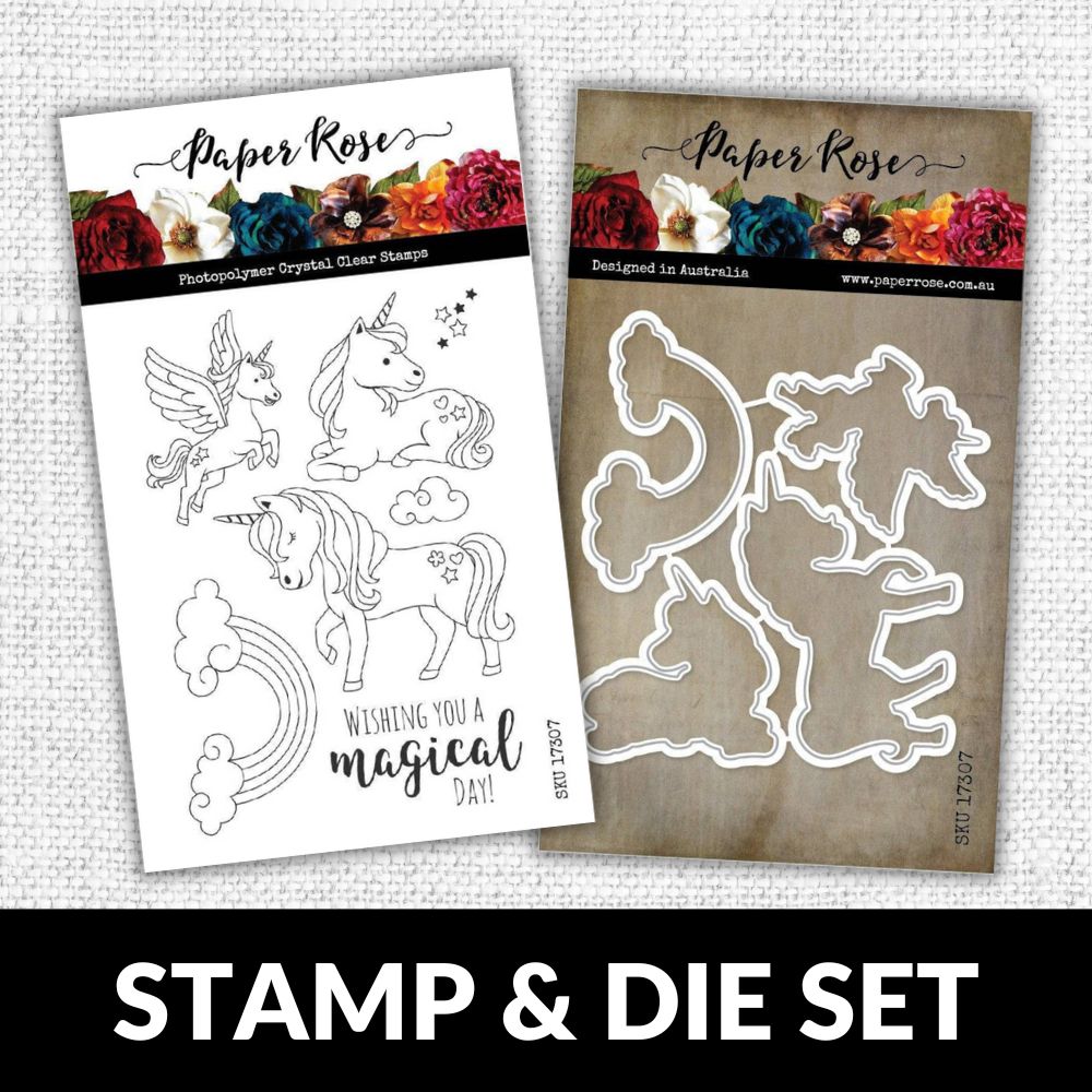 Paper Roses - Unicorn Magic 4x6" CLEAR STAMP & DIE SET