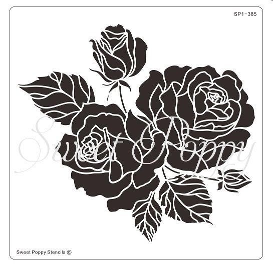 Sweet Poppy Stencil: Bouquet of Roses