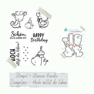 Creative Depot -  Bundle - Designline - Hoch sollst du leben - Stempelset & Stanzen 