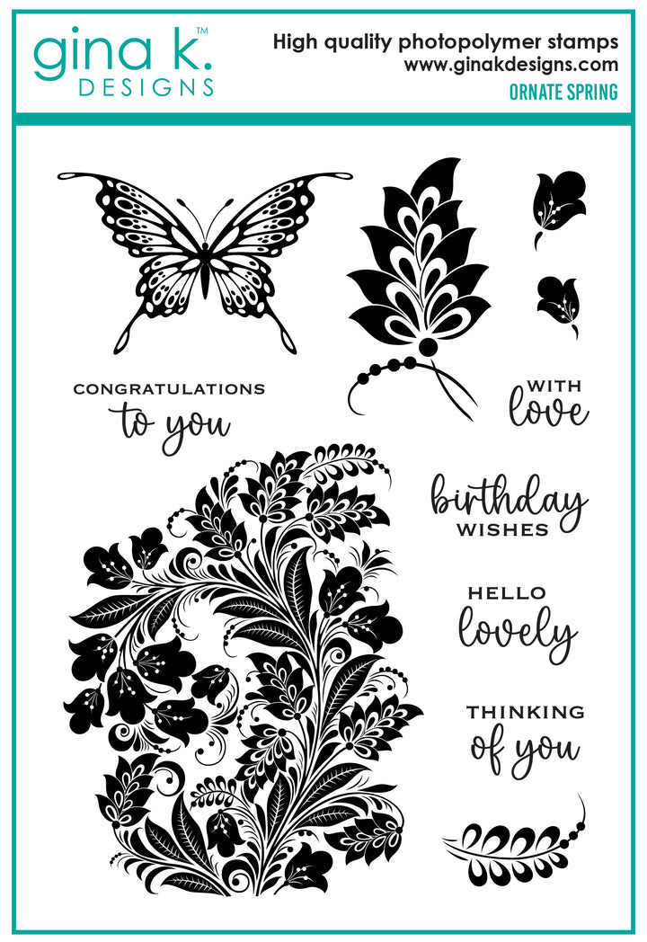 Gina K Designs - STAMPS- Ornate Spring