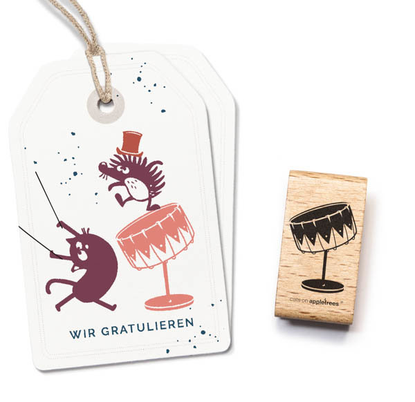 cats on appletrees - Stempel Trommel 2