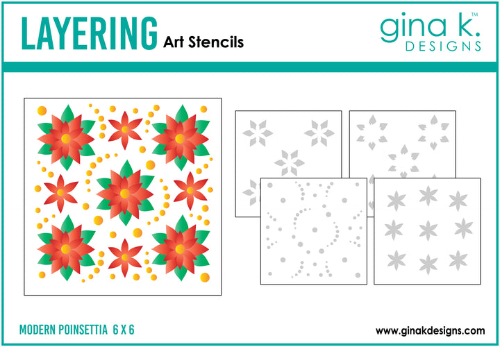 Gina K Designs -   STENCILS- Modern Poinsettia