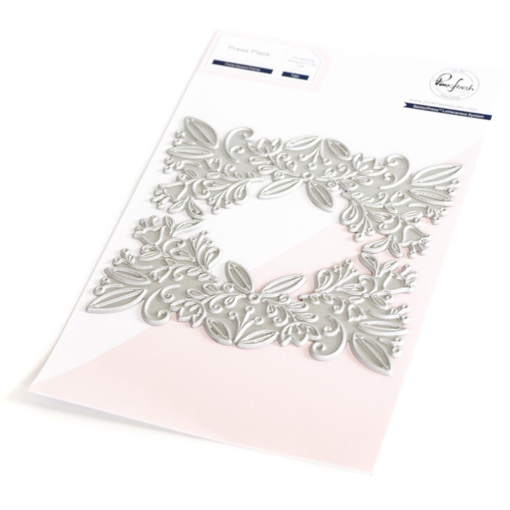 Pinkfresh Studio Press Plate - Floral Square Frame