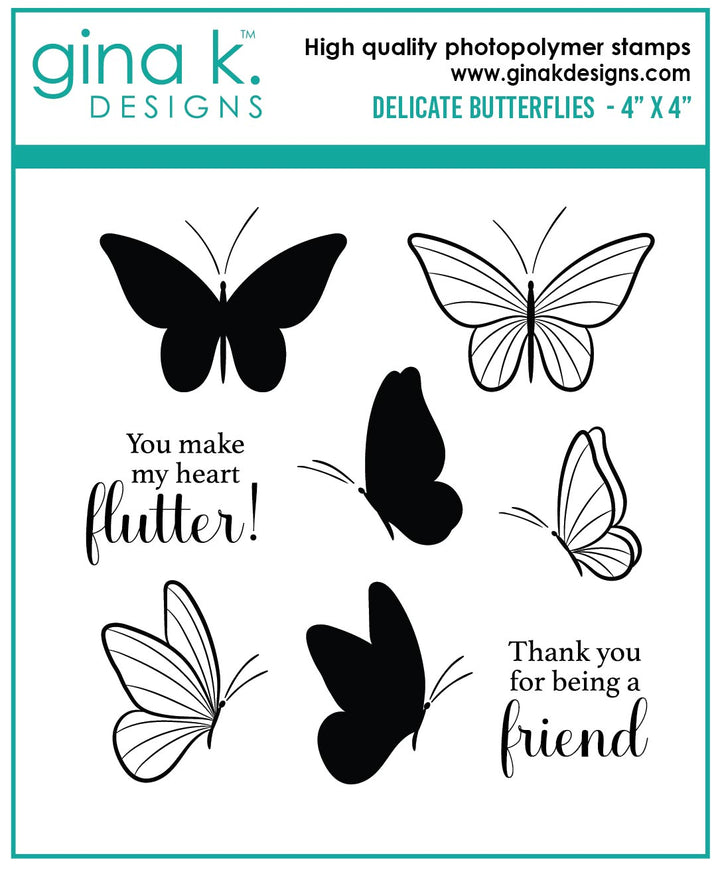 Gina K Designs - STAMPS- Delicate Butterflies