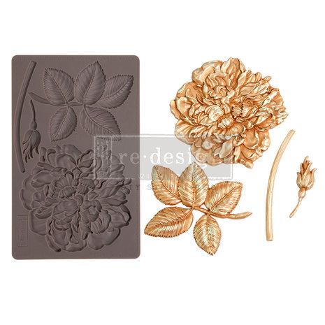 Prima Marketing Re-Design Mould - Peony Suede 5x8 Inch Decor Mould