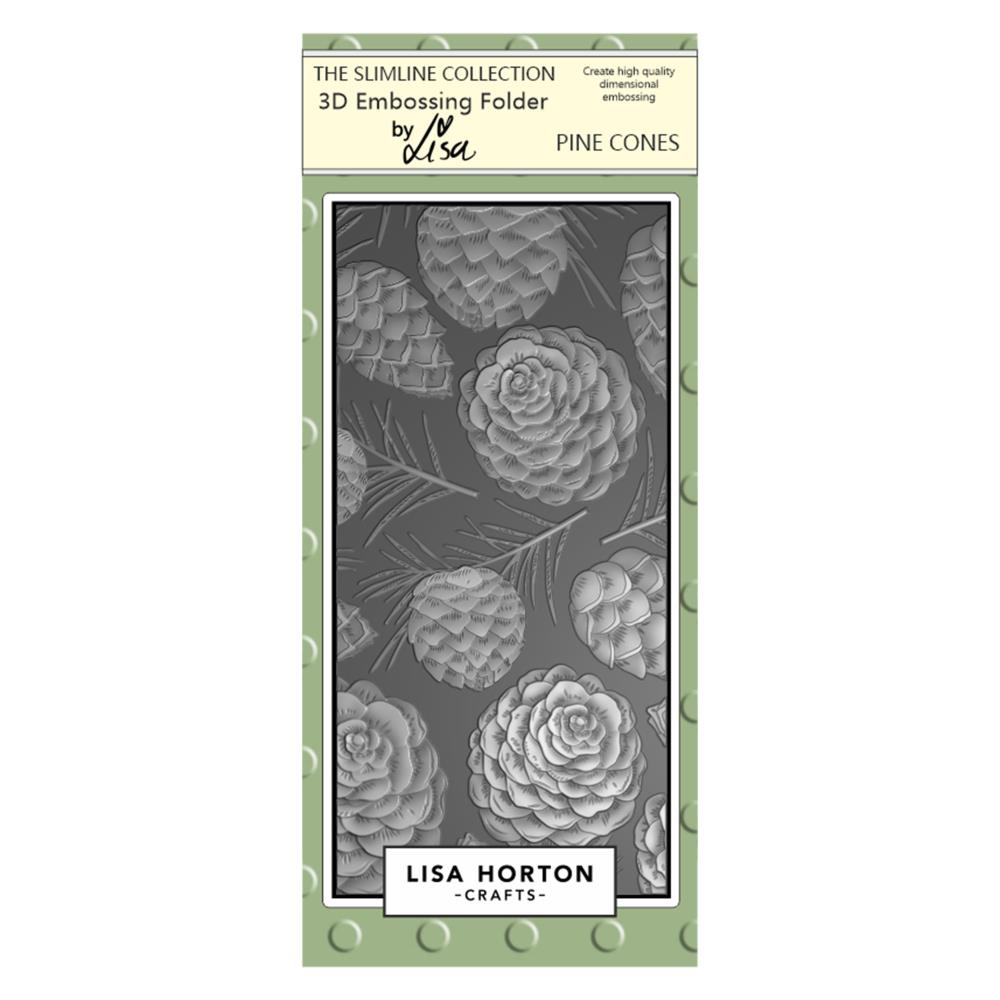 Lisa Horton Crafts Embossing Folder -   Slimline Pine Cones 