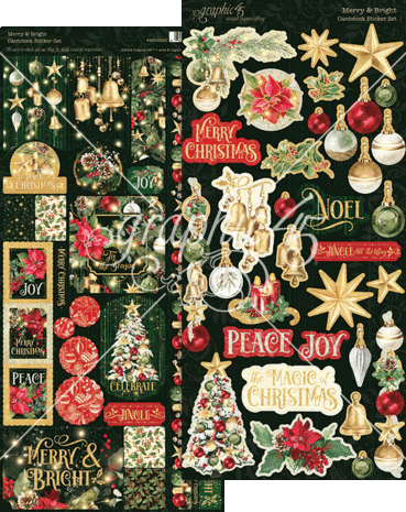 Graphic 45 - Merry & Bright Sticker Set