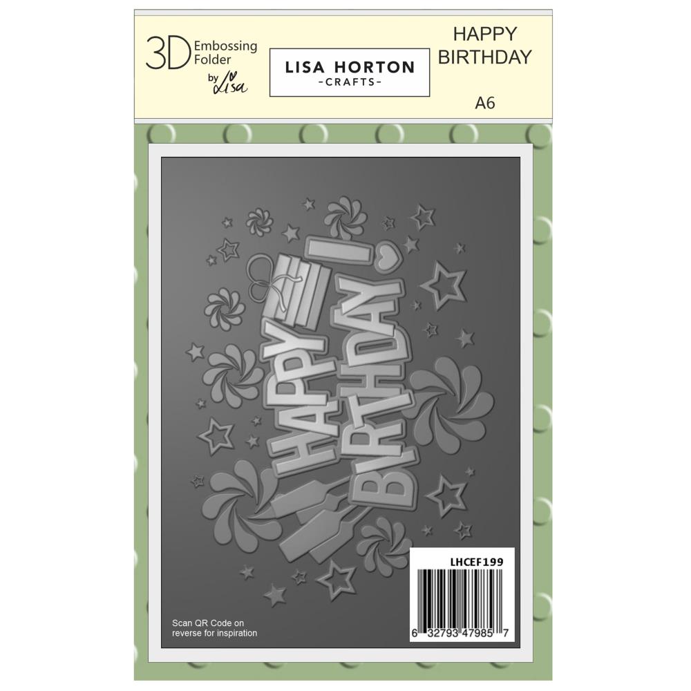 Lisa Horton Crafts A6 Embossing Folder - Happy Birthday 