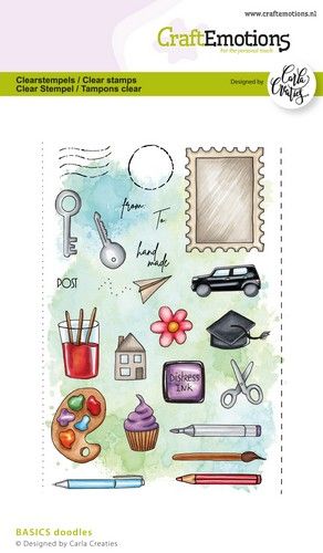 CraftEmotions clearstamps A6 - CC BASICS Doodles A6