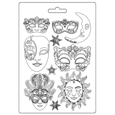 Stamperia - Masquerade Soft Mould A4 Masks