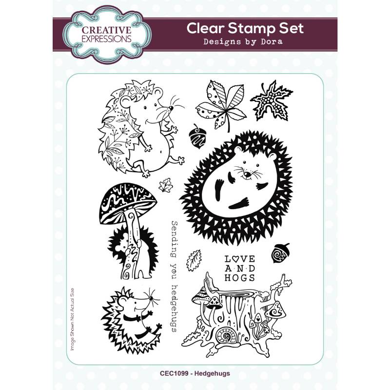 Creative Expressions Dora Hedgehugs 6 in x 8 in Clear Stamp Set