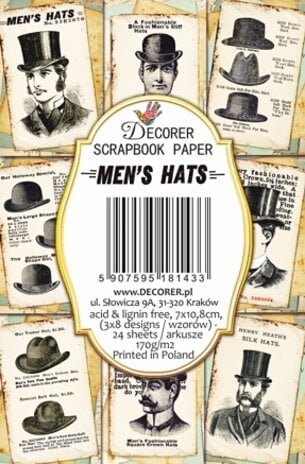 Decorer - Men’s Hats Mini Paper Pack