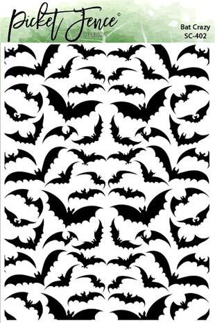 Picket Fence Studios - Bat Crazy 6x8 Inch Stencil 