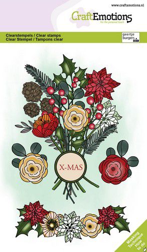 CraftEmotions Clearstamps A6 – Weihnachtsstrauß und Siegeletikett GB Dimensional stamp