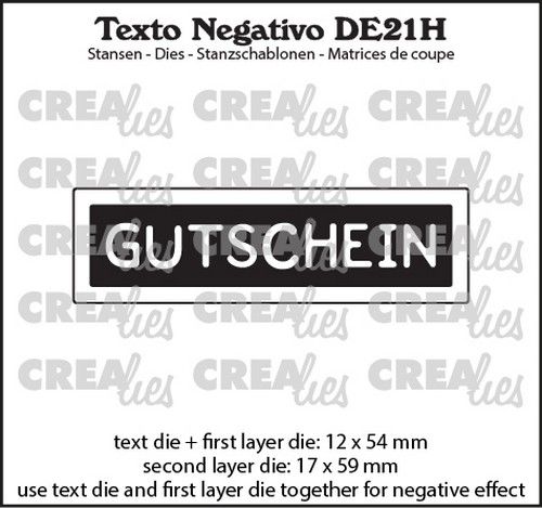 Crealies Texto Negativo GUTSCHEIN - DE (H)