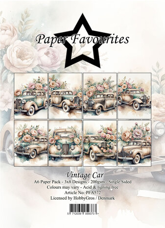 Paper Favourites - Vintage Car A6 Paper Pad