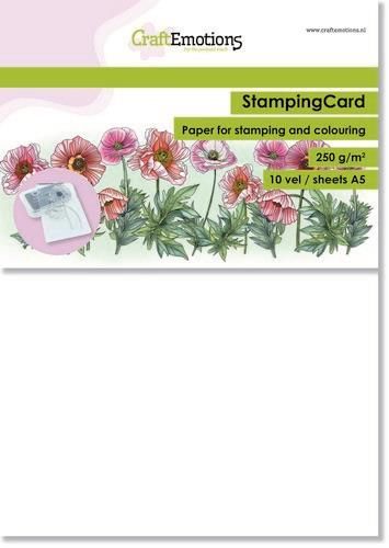 CraftEmotions StampingCard - Stempelpapier weiß A5 10 Bg A5 - 250 gr