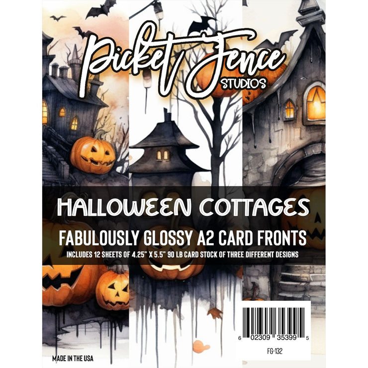 Picket Fence Studios - Fabulously Glossy A2 Card Fronts - Halloween Cottages