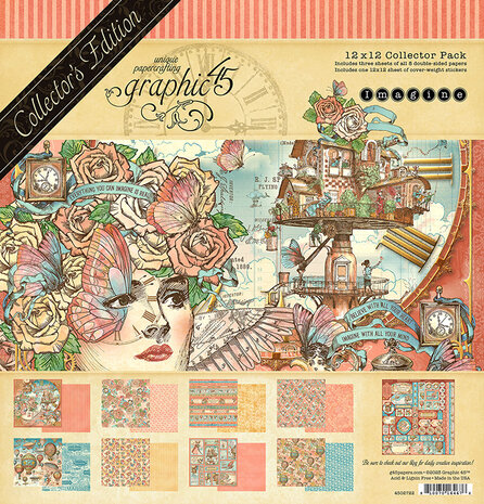 Graphic 45 - Imagine 12x12 Inch Collector's Edition Pack with Stickers