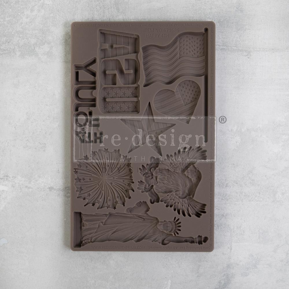 Prima Marketing Re-Design Mould 5"X8"X8mm - Happy 4th