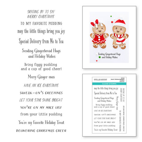 Spellbinders - Dancin' Christmas Sentiments Clear Stamp