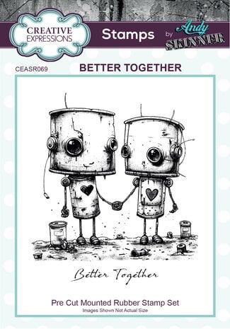 Creative Expressions Andy Skinner Bot-ology Better Together Pre Cut Rubber Stamp