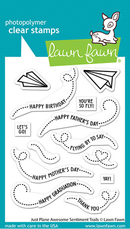 Lawn Fawn -  Just Plane Awesome Sentiment Trails Clear Stamps