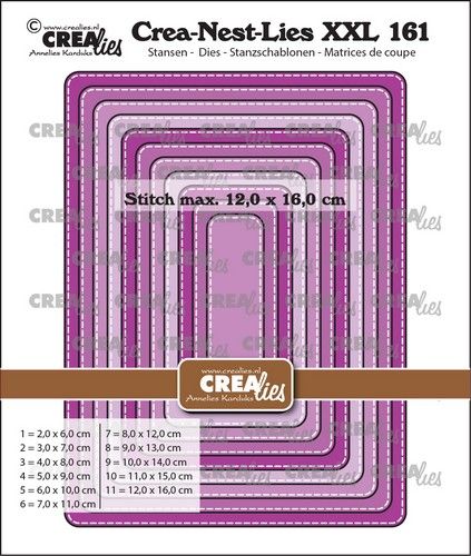 Crealies Crea-Nest-Lies XXL Rechteck-Steppstich