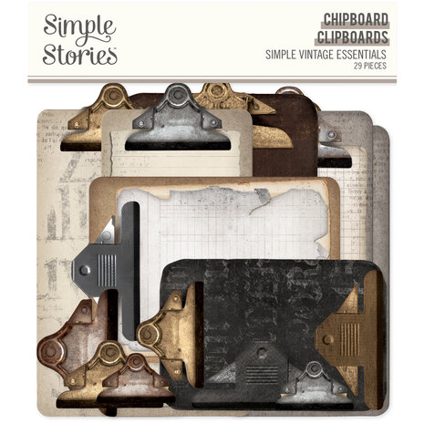 Simple Stories - Simple Vintage Essentials Chipboard Clipboards (29pcs) 
