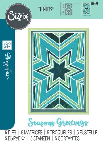 Sizzix Framelits - Thinlits Die by Stacey Park Cosmopolitan Christmas, Star Bright (5pcs) 