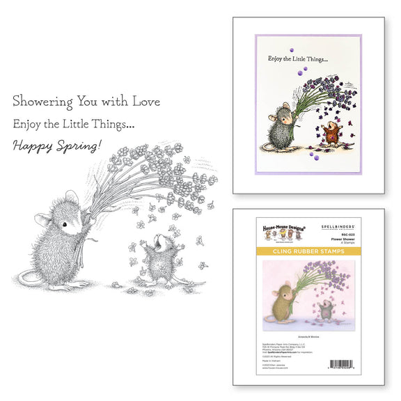 Spellbinders - Flower Shower Cling Rubber Stamp Set from the House-Mouse Spring Has Sprung Collection