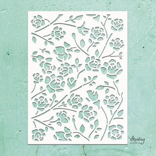 Mintay Kreativa - 6 x 8 Stencil - Rosebuds