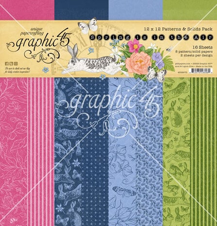 Graphic 45 - Spring is in the Air 12x12 Inch Patterns & Solids Pack