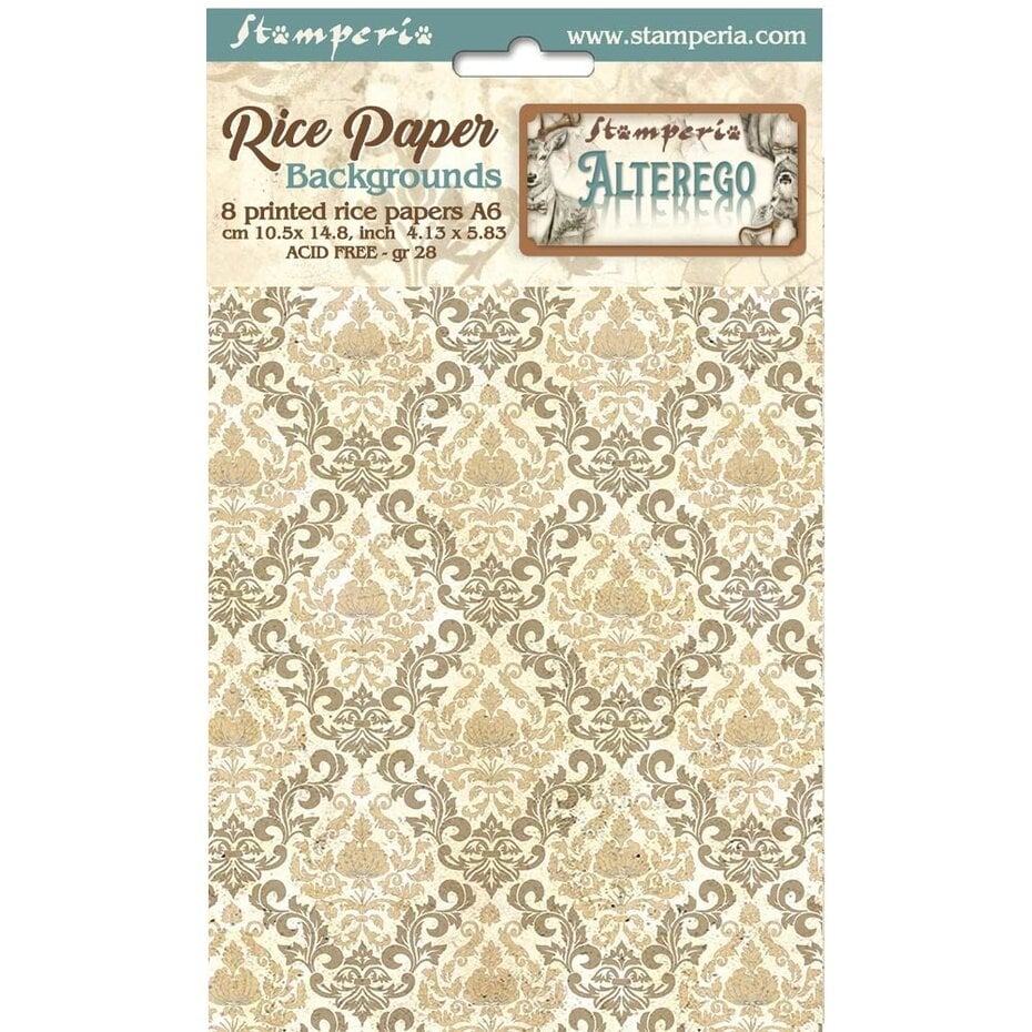 Stamperia - Alterego A6 Rice Paper Backgrounds (8pcs)