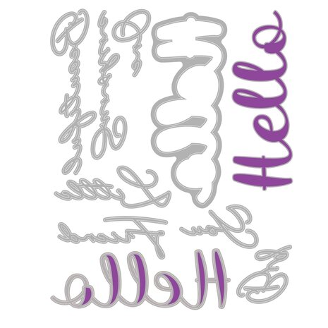 Sizzix Thinlits Die by Stacey Park Take Two's, Hello Sentiment (10pcs)