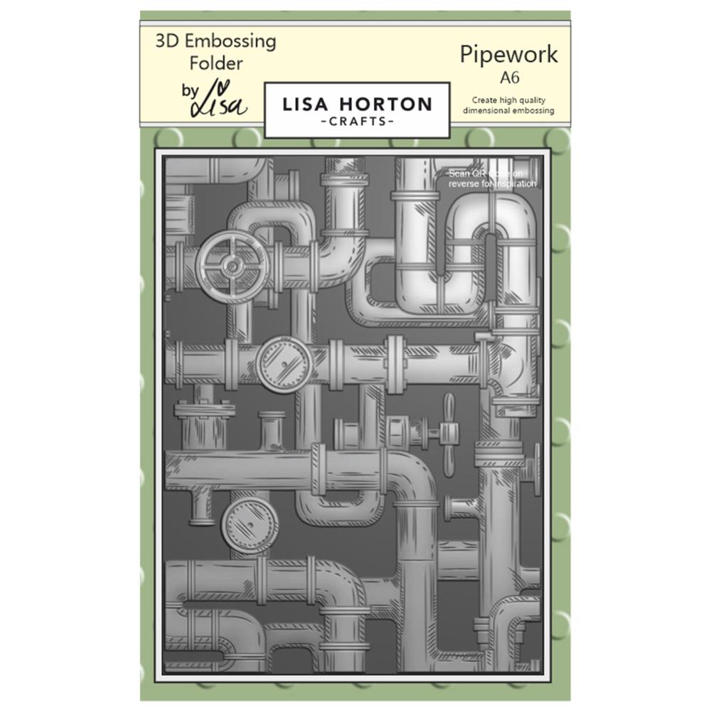 Lisa Horton Crafts A6 Embossing Folder - Pipework