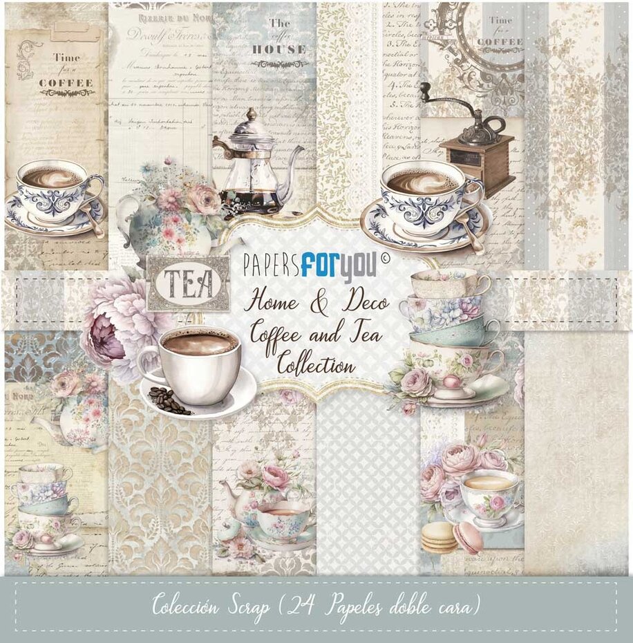 Papers For You - Home&Deco Coffee and Tea Midi Scrap Paper Pack (24pcs) 