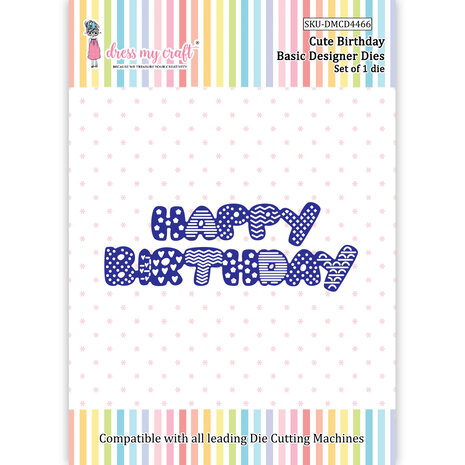 Dress My Craft Dies - Cutting Die Basic Designer Cute Birthday