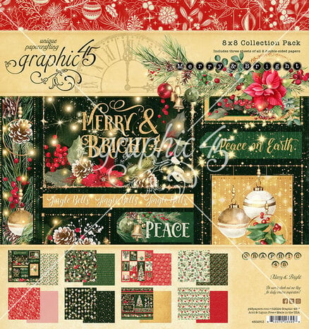 Graphic 45 - Merry & Bright 8x8 Inch Collection Pack