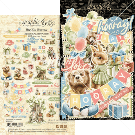 Graphic 45 - Hip Hip Hooray Ephemera Set