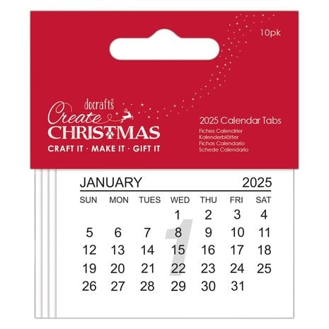 Create Christmas 2025 Calendar Tabs (10pcs)