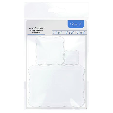 Tonic Studios - Crafters Acrylic Stamping Block Collection 1x1/2x2/3x4 Inch