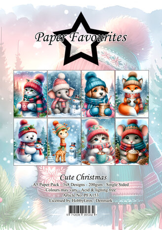 Paper Favourites - Cute Christmas A5 Paper Pack